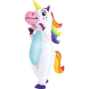 Spooktacular Creations Inflatable Costume Adult, Full Body Riding a Unicorn Blow Up Costume for Halloween Inflatables Party