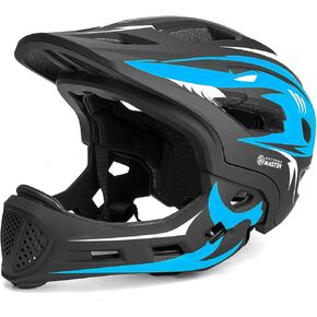OutdoorMaster Kids Bike Helmet - Full Face Helmet for Kids - Adjustable, Detachable and Lightweight - for Multi-Sport - from Toddler to Youth