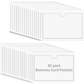 Card Binder Card Binders Card Bunder Binder For Cards Trading Card Binder Trading Card Binders 36 Pack Adhesive 2.4" X 3.9" Index Card Pockets Clear Plastic Labels Holders for Organizing,