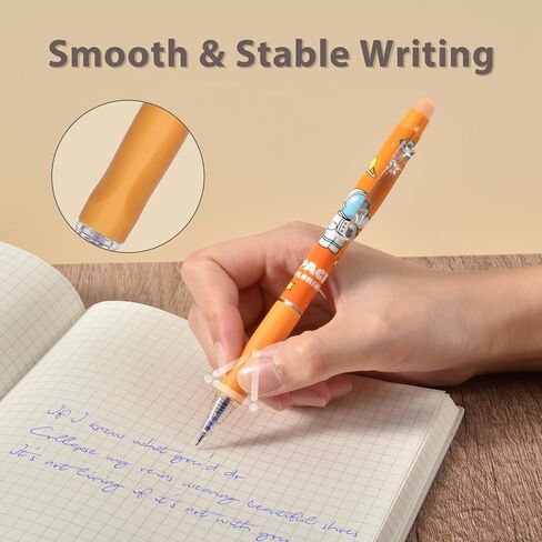 6pcs أقلام قابلة للسحب محو ، حبر زرقاء جاف سريع 0.5 مم مع ممحاة نظيفة ، لوازم المكاتب المدرسية في الكتابة السلسة لأخذ الملاحظات (موضوع رائد الفضاء الأزرق) in Kuwait