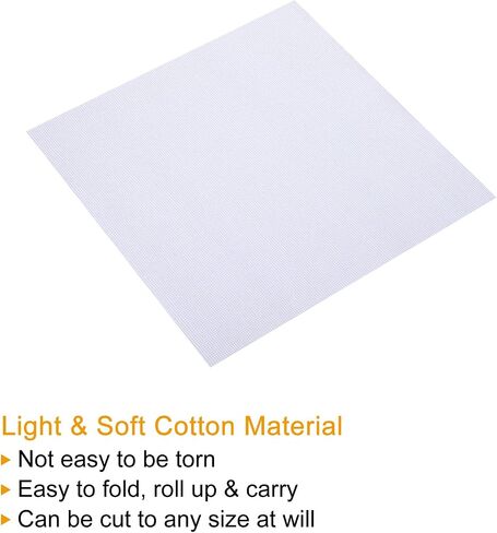 PATIKIL 14 Count Cross Stitch Cloth 20" x 20", 2 Pack Embroidery Cotton Fabric for DIY Needlework, White in Saudi Arabia