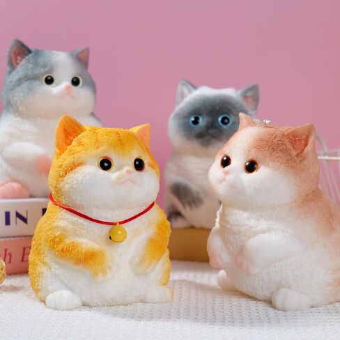 Cute Cat DIY Squeeze Toy, Hyperreal Kawaii Cat Simulation Lovely Toy Squeeze Autism Toy Squishy Stress Relidf Toy, Silicone Pinch Aoft Decompression Stress Toy Gift (A American Shorthair) in Saudi Arabia