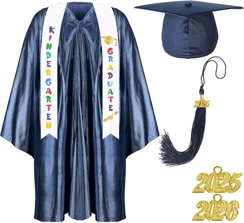 Foaincore 2024 Year Preschool and Kindergarten Graduation Gown Cap Tassel Set with 2024 Charm Printed Stole for Kid Grad Gift in Kuwait