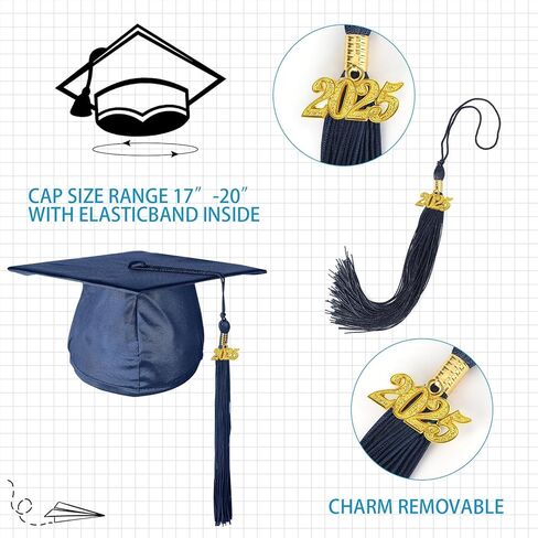 Foaincore 2024 Year Preschool and Kindergarten Graduation Gown Cap Tassel Set with 2024 Charm Printed Stole for Kid Grad Gift in Kuwait