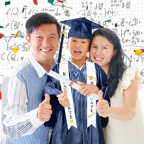 Foaincore 2024 Year Preschool and Kindergarten Graduation Gown Cap Tassel Set with 2024 Charm Printed Stole for Kid Grad Gift in Kuwait