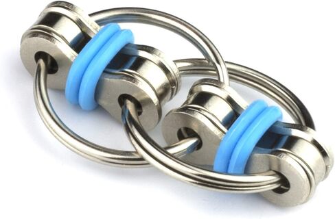 Tom's Fidgets Original Flippy Chain Fidget Toy - Perfect for ADHD, Anxiety, and Autism - Bike Chain Fidget Stress Reducer for Adults and Kids (Single Blue) in Saudi Arabia