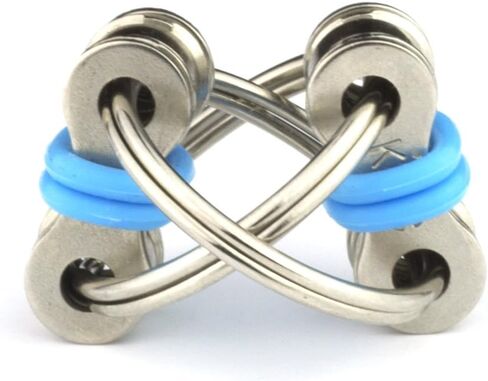 Tom's Fidgets Original Flippy Chain Fidget Toy - Perfect for ADHD, Anxiety, and Autism - Bike Chain Fidget Stress Reducer for Adults and Kids (Single Blue) in Saudi Arabia