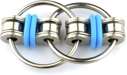 Tom's Fidgets Original Flippy Chain Fidget Toy - Perfect for ADHD, Anxiety, and Autism - Bike Chain Fidget Stress Reducer for Adults and Kids (Single Blue) in Saudi Arabia