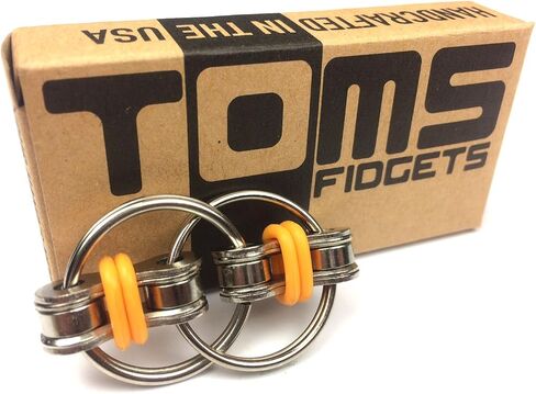 Tom's Fidgets Original Flippy Chain Fidget Toy - Perfect for ADHD, Anxiety, and Autism - Bike Chain Fidget Stress Reducer for Adults and Kids (Single Blue) in Saudi Arabia