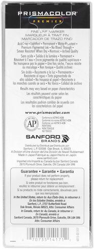 علامات توضيح لخط فاصل Prismacolor Premier ، نصائح رائعة متنوعة ، أسود ، تلوين للبالغين ، 5 عبوات in Kuwait