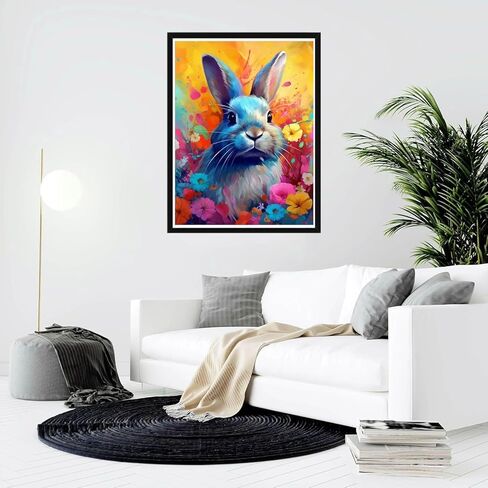 Bimkole Rabbit Paint by Number for Adults, DIY Oil Painting Kit on Canvas with Paintbrushes and Acrylic Pigment, Perfect for Paint by Numbers for Adults Beginner, for Home Wall Decor16x20 Inch in Saudi Arabia