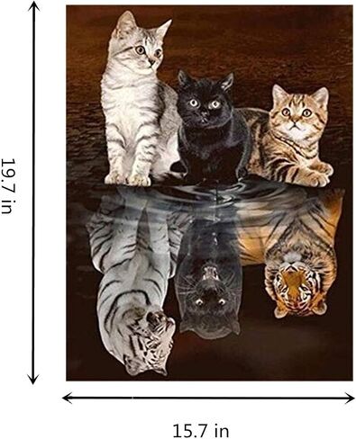 TINDAY Paint by Number Animals DIY Paint by Numbers Kit for Kids Adults Beginner DIY Canvas Painting by Numbers Painting Acrylic Painting for Home Decoration Animals Reflection 16x20 Inch in Kuwait