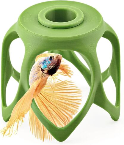 Betta Play Ground | Floating Hammock and Hiding Cave for Betta, Fish, Shrimp with Feeding Station – Swim-Through Aquarium Ornament and Tank Decoration (Clear White, Regular) in Saudi Arabia