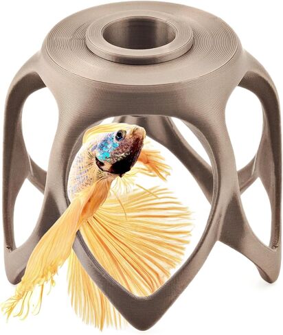 Betta Play Ground | Floating Hammock and Hiding Cave for Betta, Fish, Shrimp with Feeding Station – Swim-Through Aquarium Ornament and Tank Decoration (Clear White, Regular) in Saudi Arabia