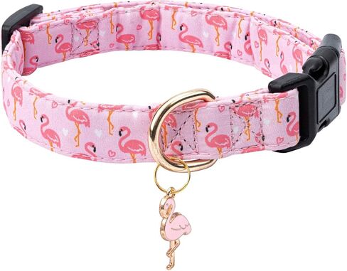 Cotton Dog Collar,Adjustable Cute Puppy Collar with Moon Patterned Design for Small Medium Large Dogs,Soft and Fancy Pet Collar with Safety Buckle for Girl Boy Dogs (Blue Whale, Medium) in Kuwait