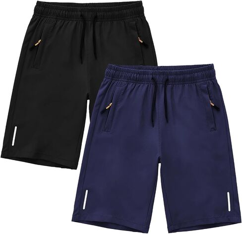 SHOOYING Boys Quick Dry Athletic Zipper Shorts Sets in Saudi Arabia