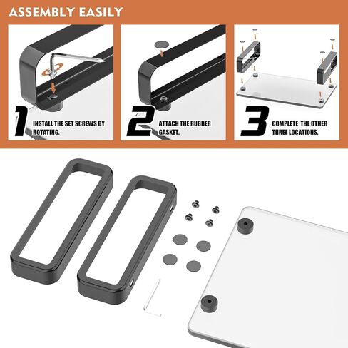 Hemudu Clear Computer Monitor Stand Riser Multi Media Desktop Stand for Flat Screen LCD LED TV, Laptop/Notebook, with Tempered Glass and Metal Legs, HD02T-001 in Kuwait