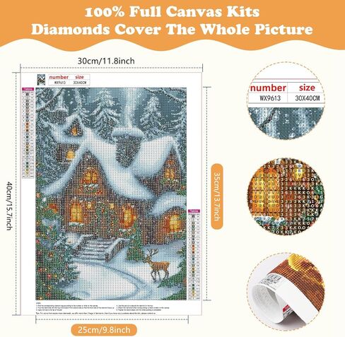 SENQAO Snow Train Diamond Art Kits for Adults,Christmas 5D Diamond Painting Kits for Beginners,Round Full Drill Gem Art for Adults,DIY Diamond Dots Paintings Picture Arts Craft for Home Decor 12x16in in Kuwait