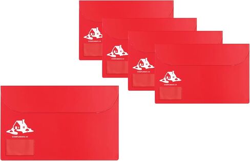 Legal Size Vinyl Document Folder with Clear Business Card Pocket, Real Estate Agent Supply Holds Closing Paperwork (Black, House - 5 Pack) in Saudi Arabia