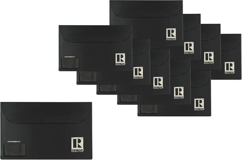 Legal Size Vinyl Document Folder with Clear Business Card Pocket, Real Estate Agent Supply Holds Closing Paperwork (Black, House - 5 Pack) in Saudi Arabia