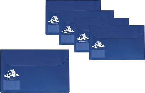 Legal Size Vinyl Document Folder with Clear Business Card Pocket, Real Estate Agent Supply Holds Closing Paperwork (Black, House - 5 Pack) in Saudi Arabia