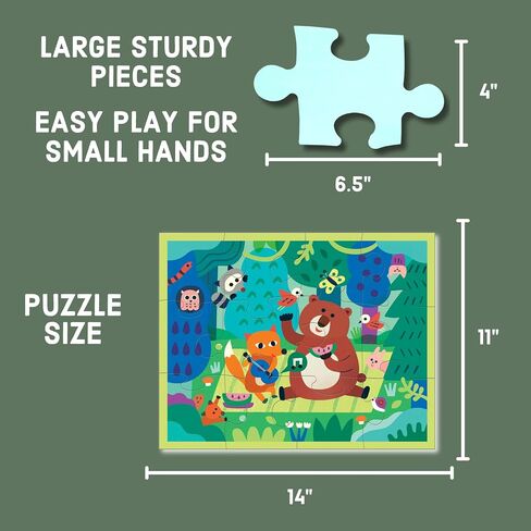 Mudpuppy Under the Sea - 12 قطعة لغز مع حقيبة سستة قابلة لإعادة الاستخدام والتي تتميز برسومات توضيحية ملونة وممتعة لمخلوقات المحيطات مثالية لسهولة التخزين والسفر in Kuwait