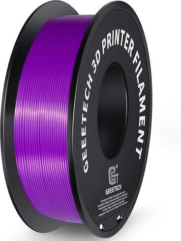 Geeetech Silk PLA Filament 1.75mm for 3D Printer, Metal-Like Shiny Consumable 1kg (2.2lbs) 1 Spool, Dimensional Accuracy +/- 0.03 mm,Metallic Silver in Kuwait