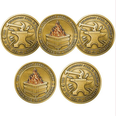 5Pcs Silver Fire Challenge Coin Employee Appreciation Coins Meme Commemorative Coin Funny Coins Collectible Job Appreciation Gifts for Coworkers in Kuwait