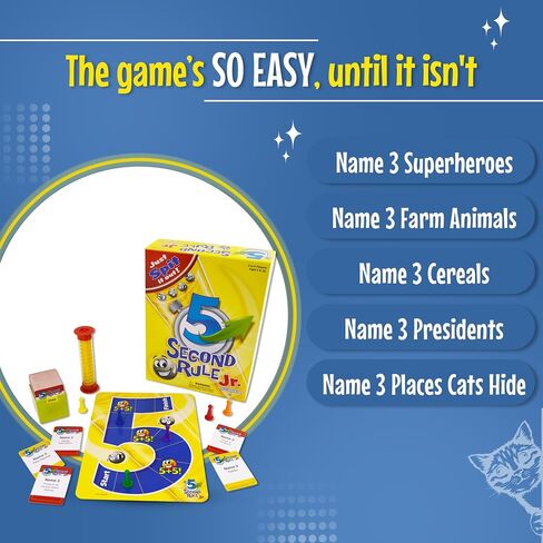 5 Second Rule Game Jr. - Simple Questions Card Game for Family Fun, Party, Kids, Travel, Game Night & Sleepovers - Think Fast and Shout Out Answers - For Ages 6+ in Saudi Arabia