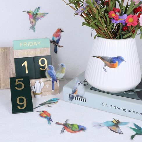 غريفوسيا 40 PCS ملصقات الطيور ، ملصقات الحيوانات اللطيفة فينيل مقاوم للماء ملصقات الطائر الطنان للأظرف مجلة زجاجة ماء الزجاجة الخلوية. in Kuwait