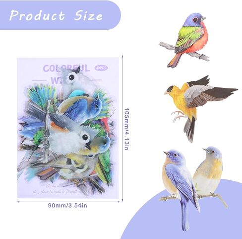 غريفوسيا 40 PCS ملصقات الطيور ، ملصقات الحيوانات اللطيفة فينيل مقاوم للماء ملصقات الطائر الطنان للأظرف مجلة زجاجة ماء الزجاجة الخلوية. in Kuwait
