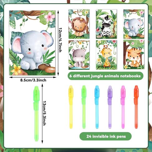 ZOIIWA 48 PCS Invisible Ink Pens with Book Notepads Spy Pens for Kids 4-8 8-12, 24 Ink Pens Bulk with UV Light Spy Game Magic Pen and 24 Pixel Notebooks Party Favors Valentine Birthday Gift Boys Girls in Saudi Arabia