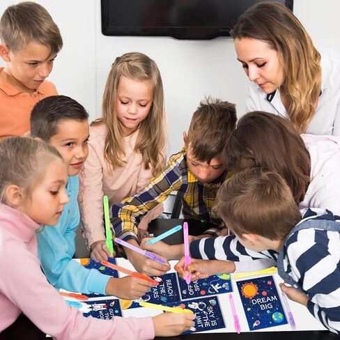 ZOIIWA 48 PCS Invisible Ink Pens with Book Notepads Spy Pens for Kids 4-8 8-12, 24 Ink Pens Bulk with UV Light Spy Game Magic Pen and 24 Pixel Notebooks Party Favors Valentine Birthday Gift Boys Girls in Kuwait