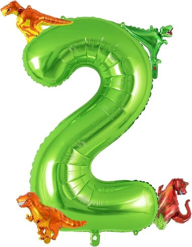 Dinosaur Green Number 4 Balloon, 40 Inch Big Large Foil Helium Green Number Balloon with 4 Pcs Mini Dinosuar, Dinosuar Mylar Balloons Set for 4 Year Old Birthday Party Decorations Supplies in Kuwait
