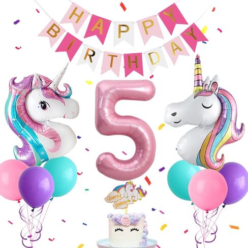 Yancan 4th Birthday Decorations for Girls, 4 year old Girl Party Supplies with Happy Birthday Banner, Cake Topper in Saudi Arabia