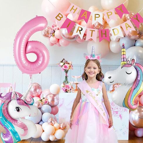 Yancan 4th Birthday Decorations for Girls, 4 year old Girl Party Supplies with Happy Birthday Banner, Cake Topper in Saudi Arabia