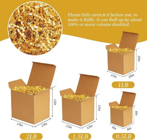 TCAIRG Gold Crinkle Cut Paper Shred Filler (1/2 LB) for Gift Wrapping and Basket Filling - Shredded Paper for Gift Box, Box Confetti Shredded, Box Stuffing in Saudi Arabia
