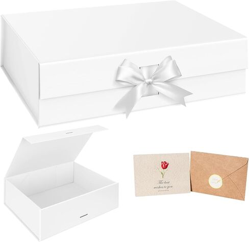 WARMGBOXCO 1 Pcs Pink Gift Box 13x9x4Inch,Gift Boxes with Lids for presents,Collapsible Boxes for Gifts,With Greeting Card,Suitable for Bridesmaid Proposal Box,Birthday Gift Box,Etc. in Kuwait