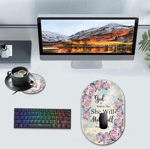 Personality Mouse Pad with Coaster Set, French Bulldogs Fashion Design Mouse Pad Non-Slip Rubber Gaming Mouse pad Computer Laptop in Saudi Arabia