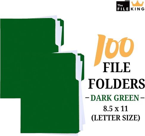 The File King 1/3 Cut File Folders Letter Size - 100 Pack | Manilla Folders 8.5 x 11 | American Made | Assorted 3 Tab Color Manila File Folder | Heavy Duty Office Supplies | Basic Paper File Folder in Kuwait