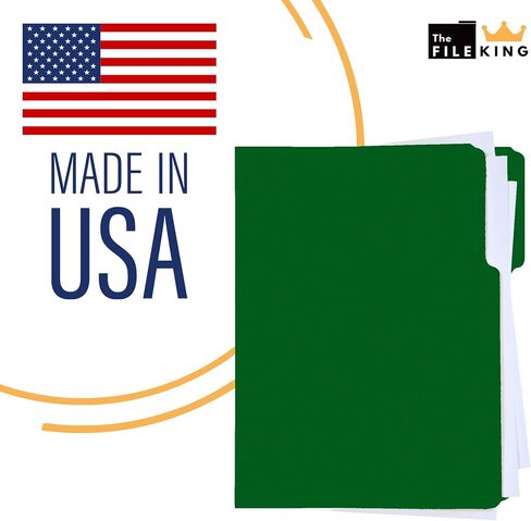 The File King 1/3 Cut File Folders Letter Size - 100 Pack | Manilla Folders 8.5 x 11 | American Made | Assorted 3 Tab Color Manila File Folder | Heavy Duty Office Supplies | Basic Paper File Folder in Kuwait