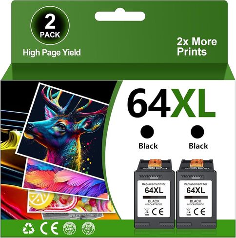 65XL Ink Cartridges Black/Color Combo Pack High-Yield | for HP Ink 65 65 XL | for HP DeskJet 3720 Printer Color Inkjet 3755 3772 3752, Deskjet 2622 2680 2600, Envy 5055 5058 5052 5014 5000, 2 Pack in Saudi Arabia