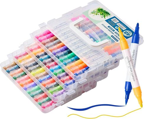 Metallic Markers Paint Pens: 12-Color Brush Tip Paint Markers - Adult Coloring Markers for Scrapbook Black Paper Card Making Collage Supplies Ornaments Crafts in Saudi Arabia