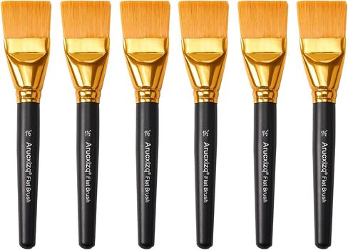 1 1/2 inch Flat Paint Brushes for Acrylic Painting 3Pcs Large Craft Paint Brushes with Wooden Handle for Acrylic Oil Watercolor Painting Suitable for Laying Bown Base Colors (3Pieces) in Saudi Arabia