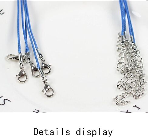 28 PCS سلك قلادة مشمع مع سلسلة قلادة متعددة الألوان Clasp 1.5 ملم لصنع مجوهرات سوار in Saudi Arabia