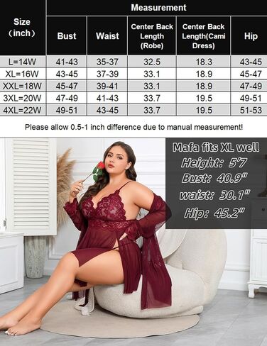 Avidlove Plus Size Lingerie Sexy Lingerie Set Women's Exotic Nightgowns Lace Chemise Lingerie Side Slit Nightdress in Kuwait
