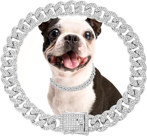 قلادة من طوق السلسلة القطط الذهبية مع قلادة الماس ك المعدنية كوبية رابط سلاسل الذهب الذهب الذهب قلادة قلادة قلادة للكلاب جرو القطط (10 بوصات) in Kuwait