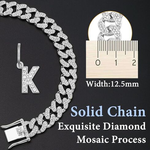 قلادة من طوق السلسلة القطط الذهبية مع قلادة الماس ك المعدنية كوبية رابط سلاسل الذهب الذهب الذهب قلادة قلادة قلادة للكلاب جرو القطط (10 بوصات) in Kuwait