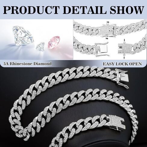 قلادة من طوق السلسلة القطط الذهبية مع قلادة الماس ك المعدنية كوبية رابط سلاسل الذهب الذهب الذهب قلادة قلادة قلادة للكلاب جرو القطط (10 بوصات) in Kuwait