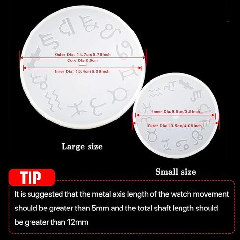 Isuperb 4pcs قوالب الراتنجات على مدار الساعة الأرقام الرومانية كوكبة القالب السيليكون المصنوع يدويًا قوالب راتنجات سيليكونية ديي يدويًا لأدوات صنع المجوهرات (4pcs كبيرة) in Kuwait